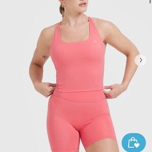 NWT Oner Active TIMELESS SQUARE NECK MID VEST Amplify Pink S or M